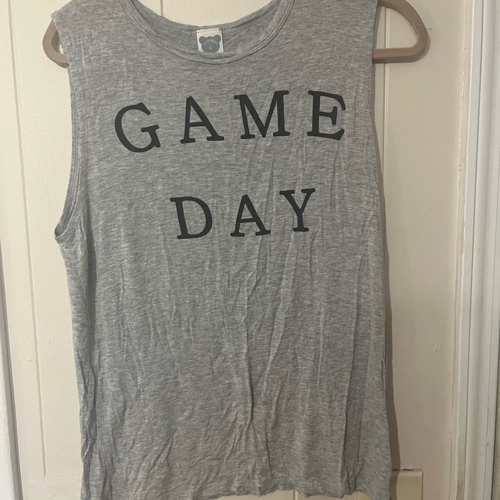 Sporty Gray Game Day Tank Top